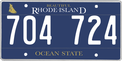 RI license plate 704724
