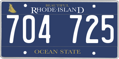 RI license plate 704725