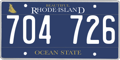 RI license plate 704726