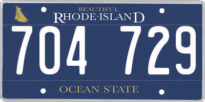 RI license plate 704729