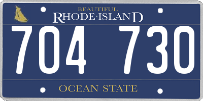 RI license plate 704730