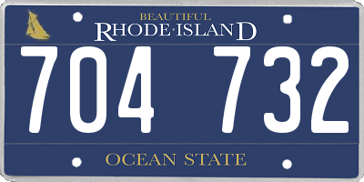 RI license plate 704732