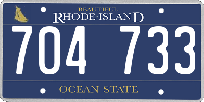 RI license plate 704733