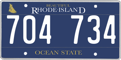 RI license plate 704734