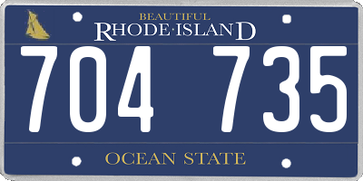 RI license plate 704735