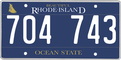 RI license plate 704743