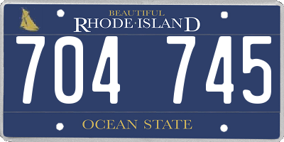 RI license plate 704745