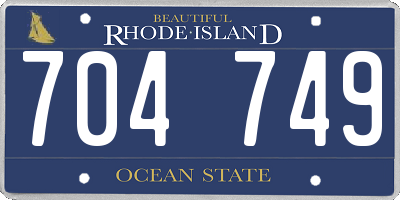 RI license plate 704749