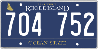 RI license plate 704752
