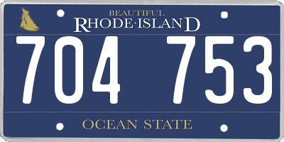RI license plate 704753