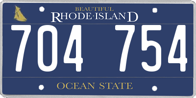 RI license plate 704754