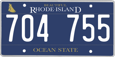 RI license plate 704755