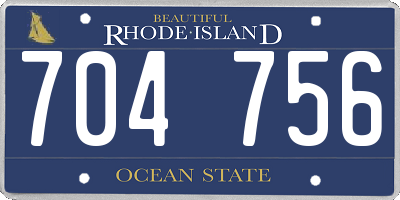 RI license plate 704756