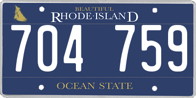 RI license plate 704759