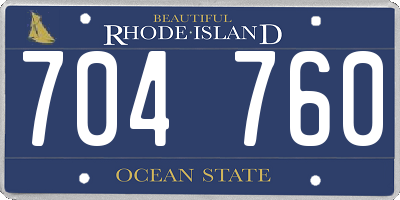 RI license plate 704760
