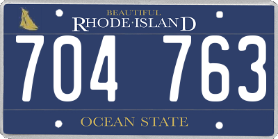 RI license plate 704763