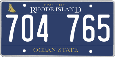 RI license plate 704765