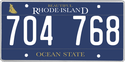 RI license plate 704768