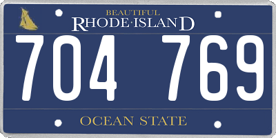 RI license plate 704769
