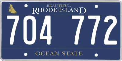 RI license plate 704772