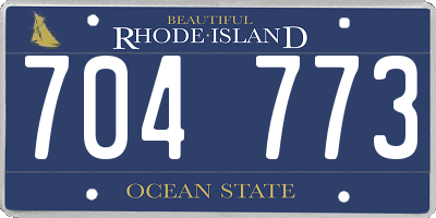 RI license plate 704773