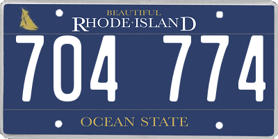 RI license plate 704774