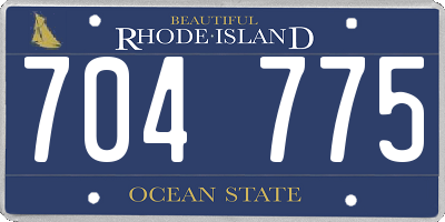 RI license plate 704775
