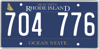 RI license plate 704776