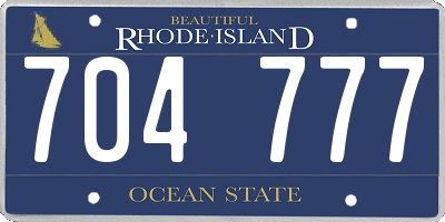 RI license plate 704777