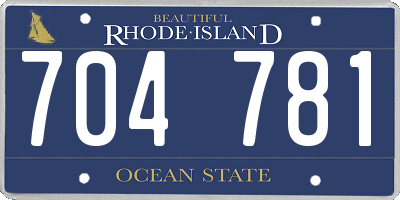 RI license plate 704781