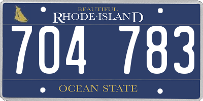 RI license plate 704783