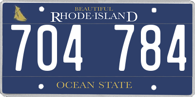 RI license plate 704784