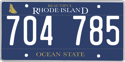 RI license plate 704785