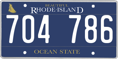 RI license plate 704786
