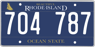 RI license plate 704787