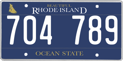 RI license plate 704789