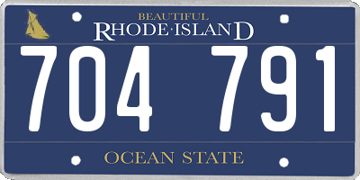 RI license plate 704791