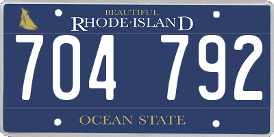 RI license plate 704792