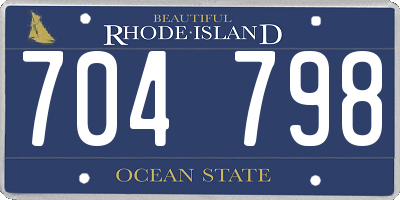 RI license plate 704798