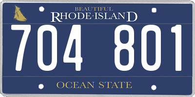 RI license plate 704801