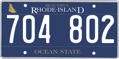 RI license plate 704802