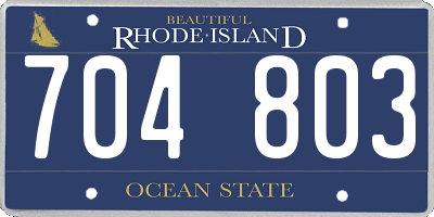 RI license plate 704803