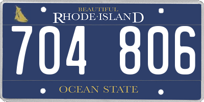 RI license plate 704806