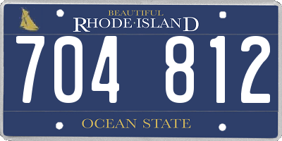 RI license plate 704812