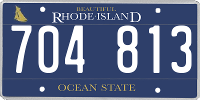 RI license plate 704813