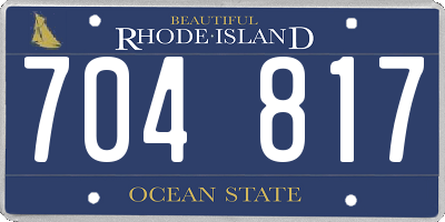 RI license plate 704817