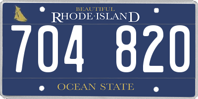 RI license plate 704820