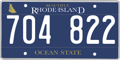 RI license plate 704822
