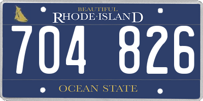 RI license plate 704826