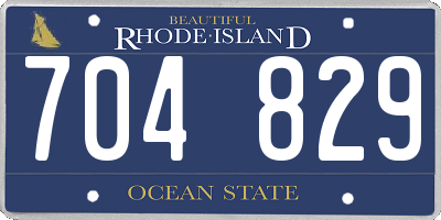 RI license plate 704829